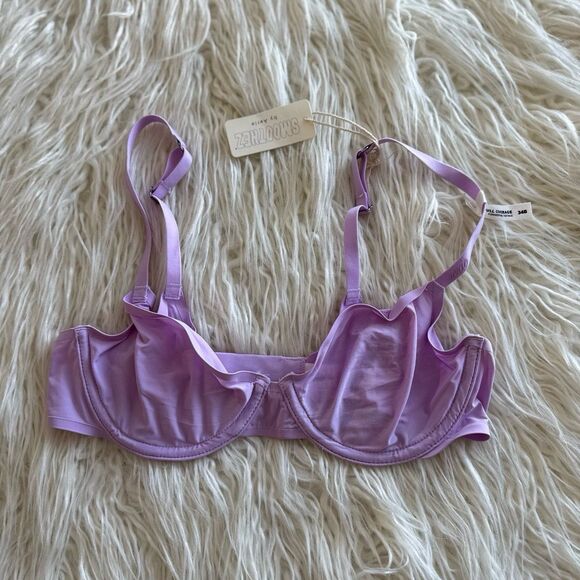 Aerie Smoothez Mesh Full Coverage Unlined Bra 34B Lavender Purple - Picture 3 of 10